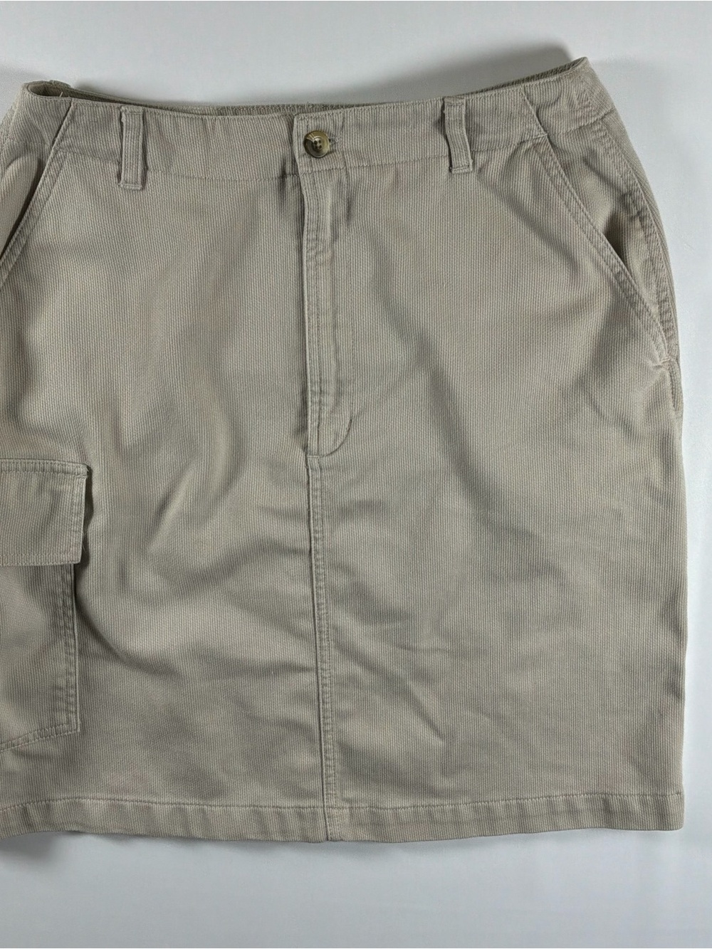 Vintage Woolrich Corduroy Cargo Mini Skirt Khaki Side Pocket Sz M